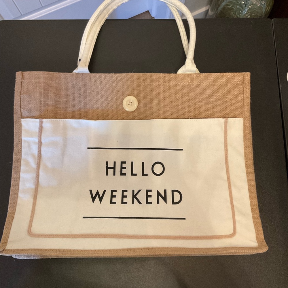 Hello Weekend Canvas Tote Bag